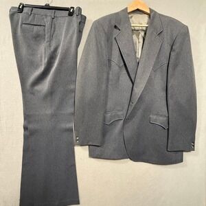 Vintage Circle S Ranchwear Western Yoke Suit Jacket Sears Pant Men Size 46R USA